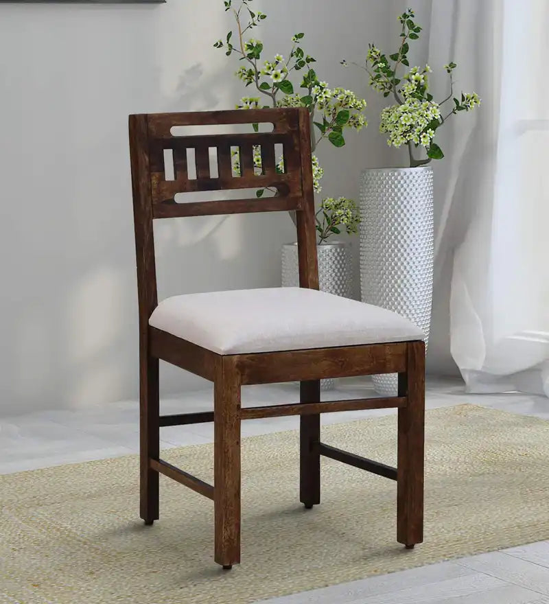 Jenine solid sheesham wood dining chair set of two for modern Indian home furniture