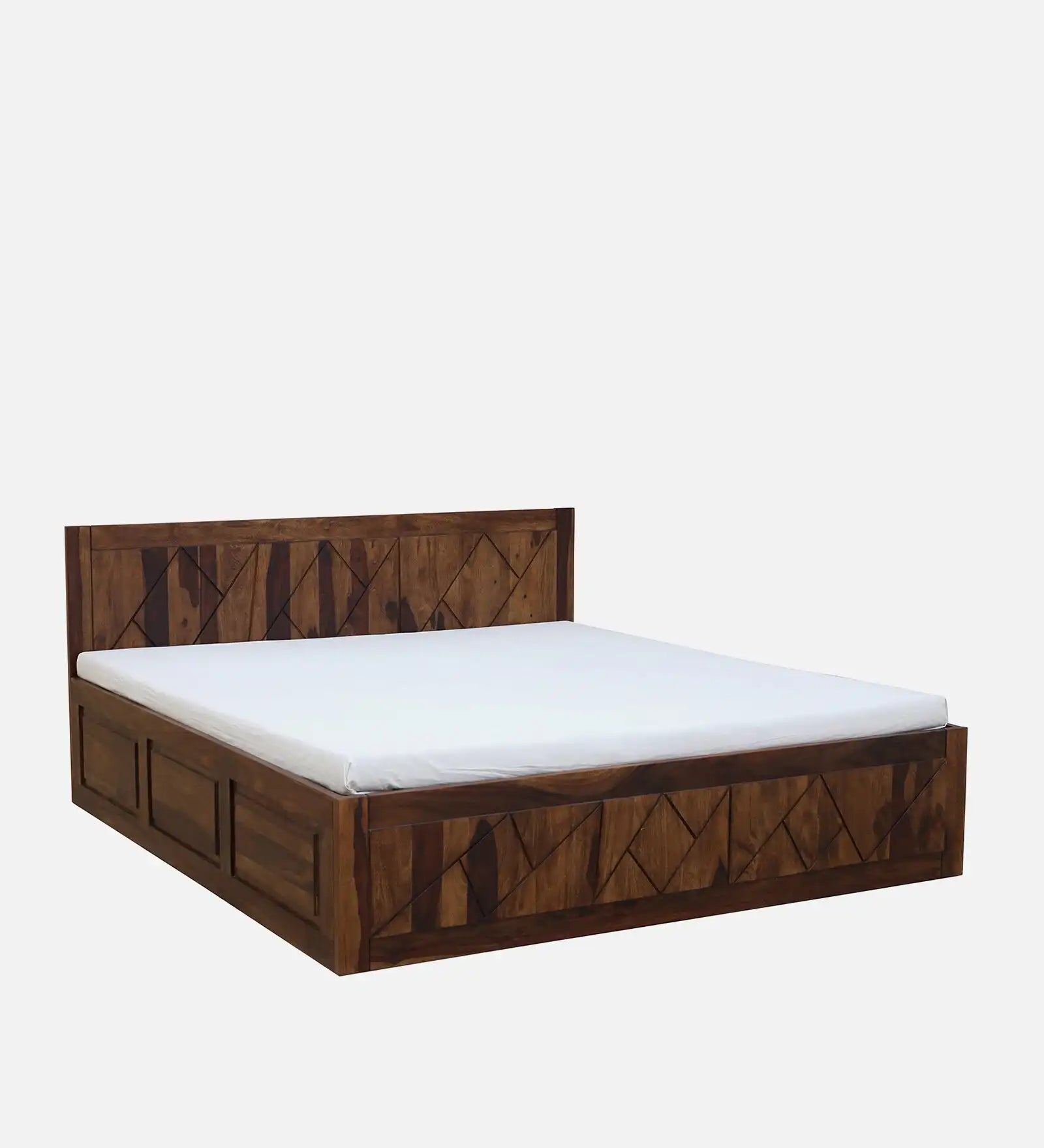 Jumo king size solid wood bed with box storage India styl