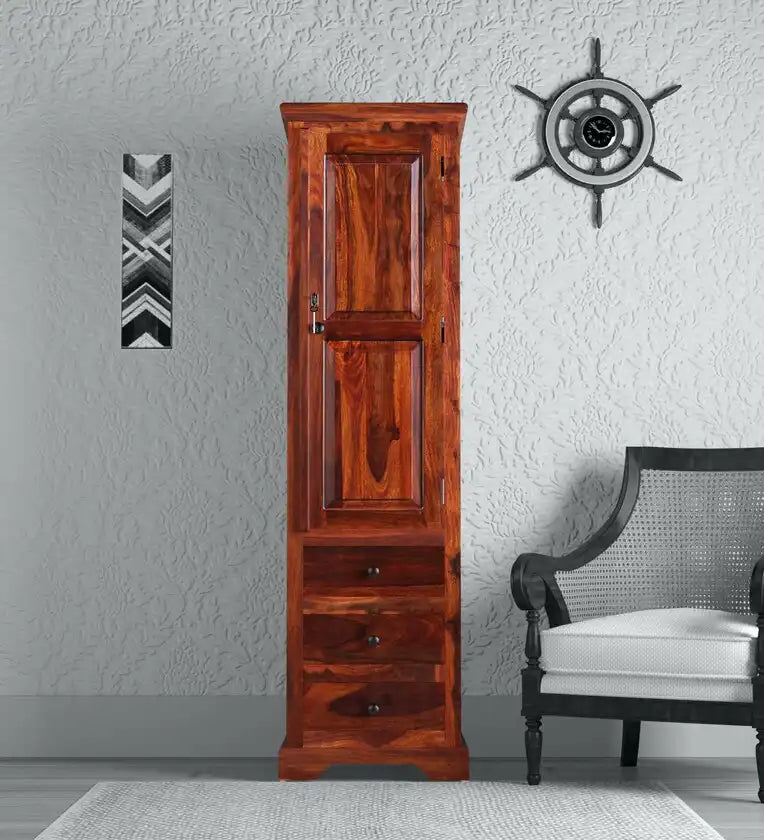 Kanishka Solid Sheesham Wood Wardrobe 1 Door