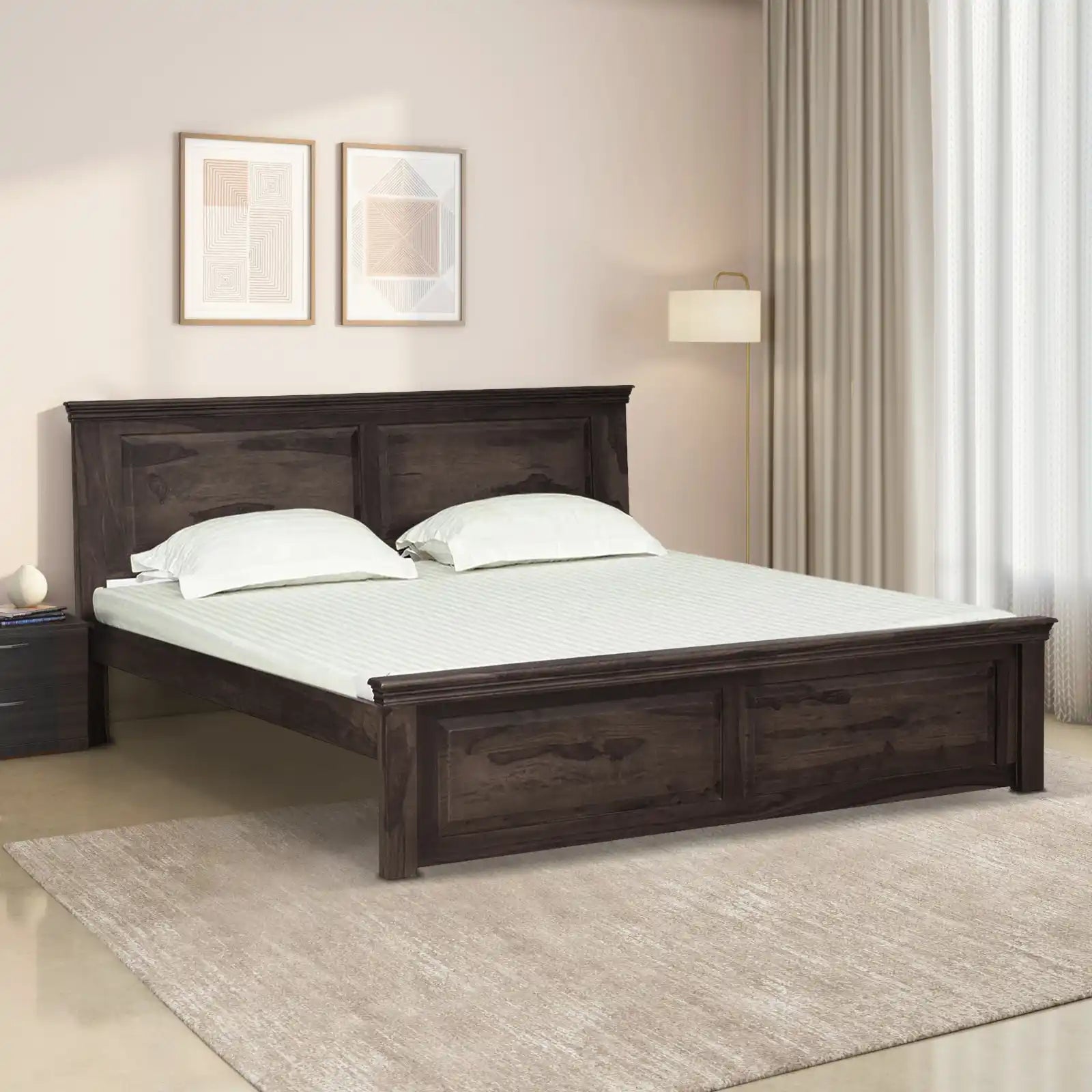 kanishka modern solid wood bed indian style premium handcrafted wooden furniture