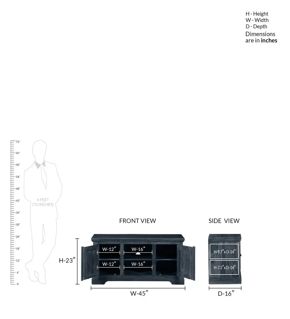Kanishka wooden TV stand with storage made from solid sheesham wood