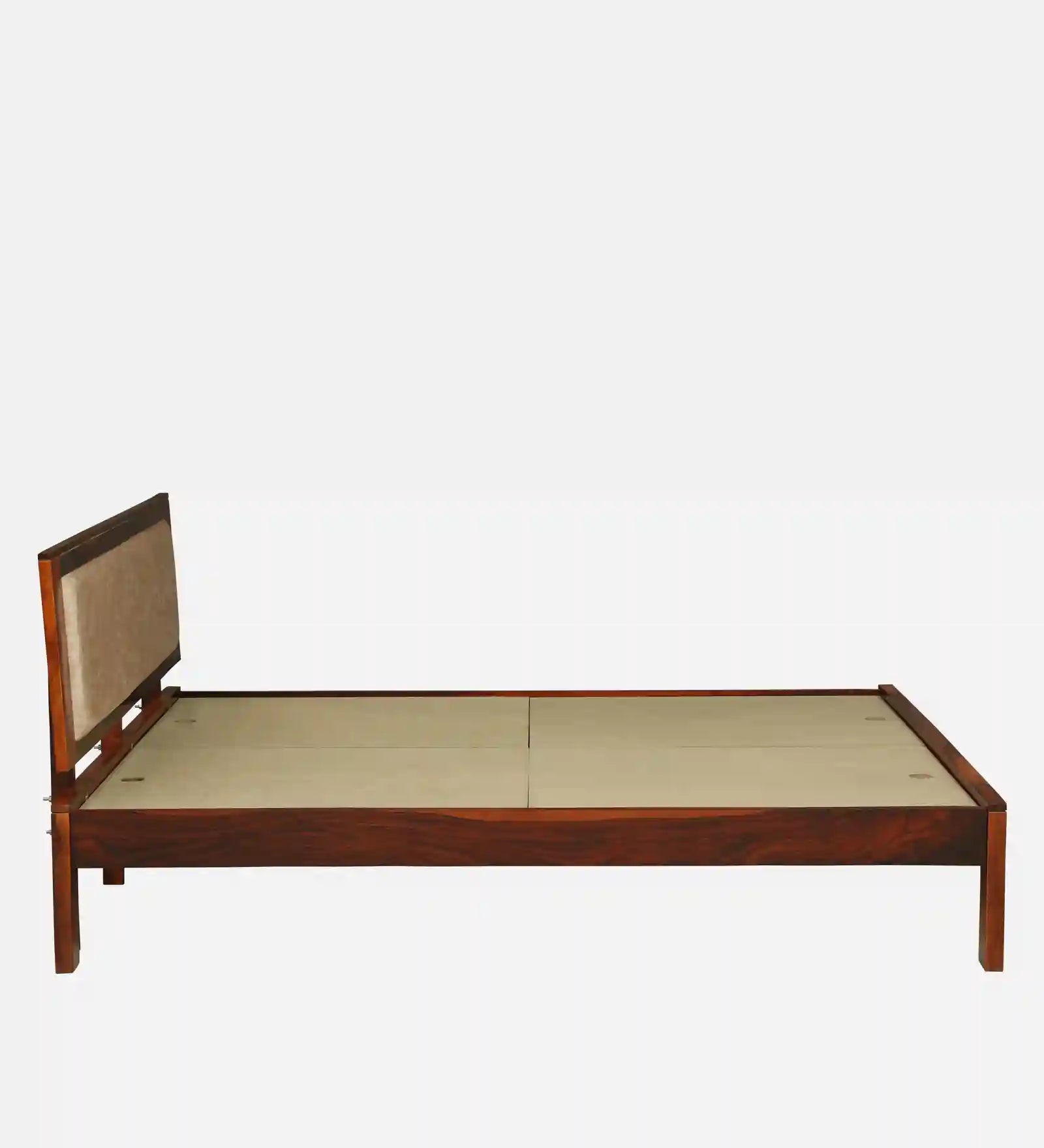 kashtha king size bed without storage teak finish premium solid wood bed design