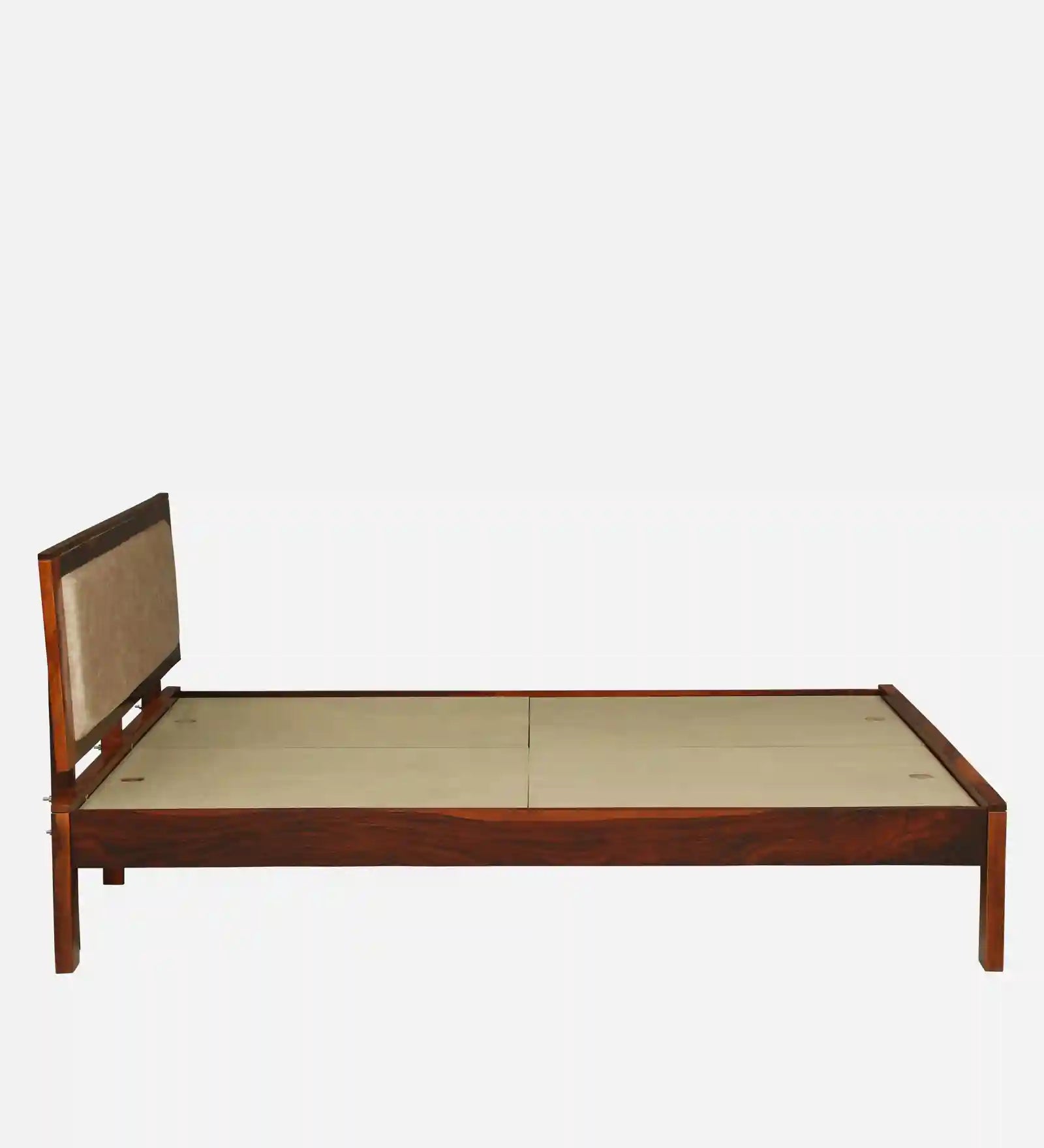 Kashtha plain queen bed solid wood strong frame design