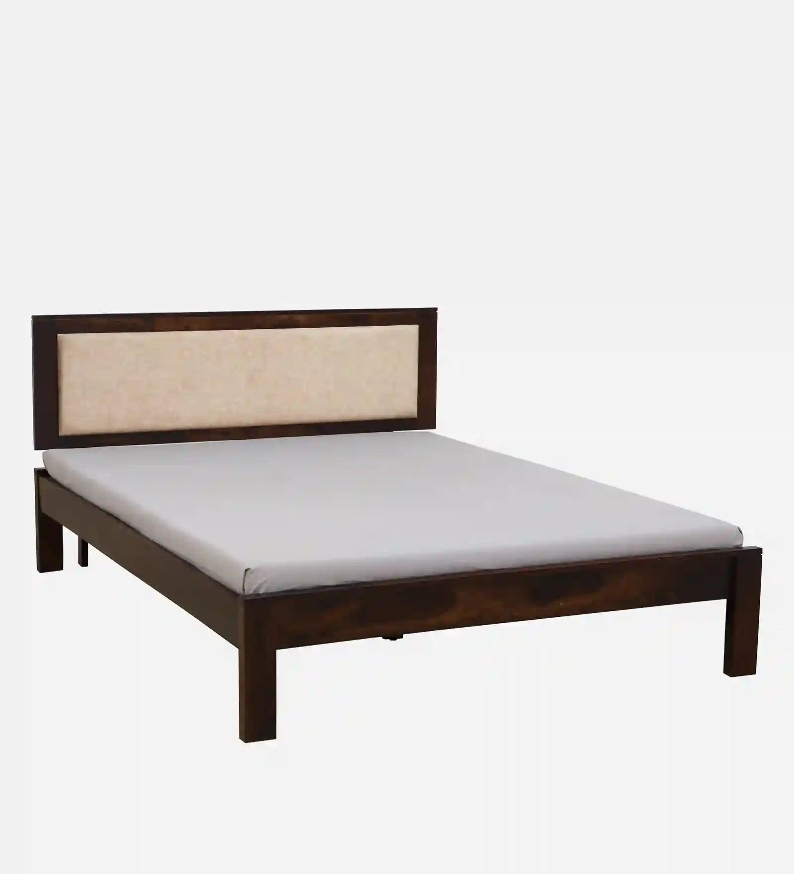 Kashtha queen size bed simple wood frame no storage