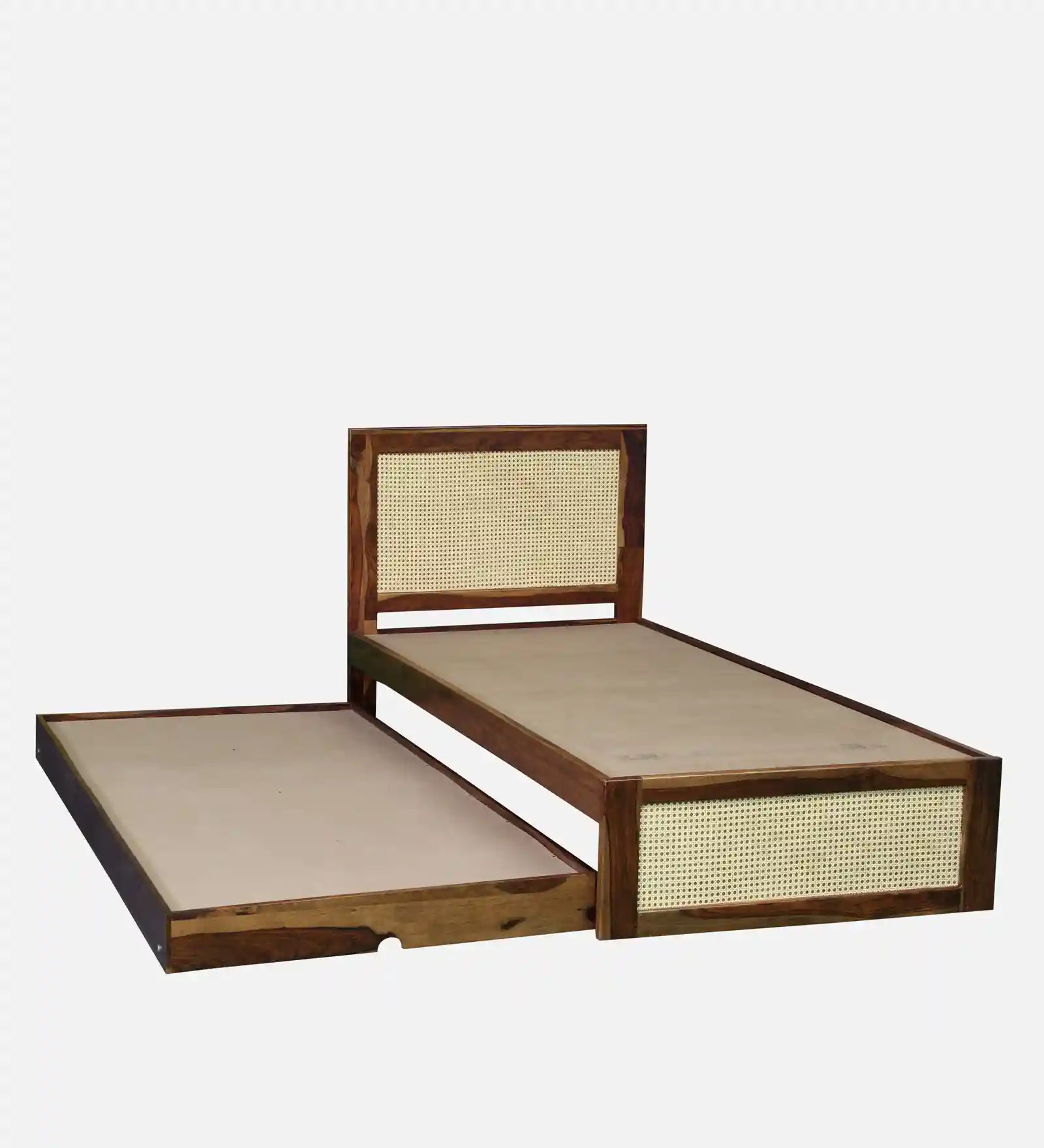 Kashtha single bed with trundle heavy duty solid wood frame India