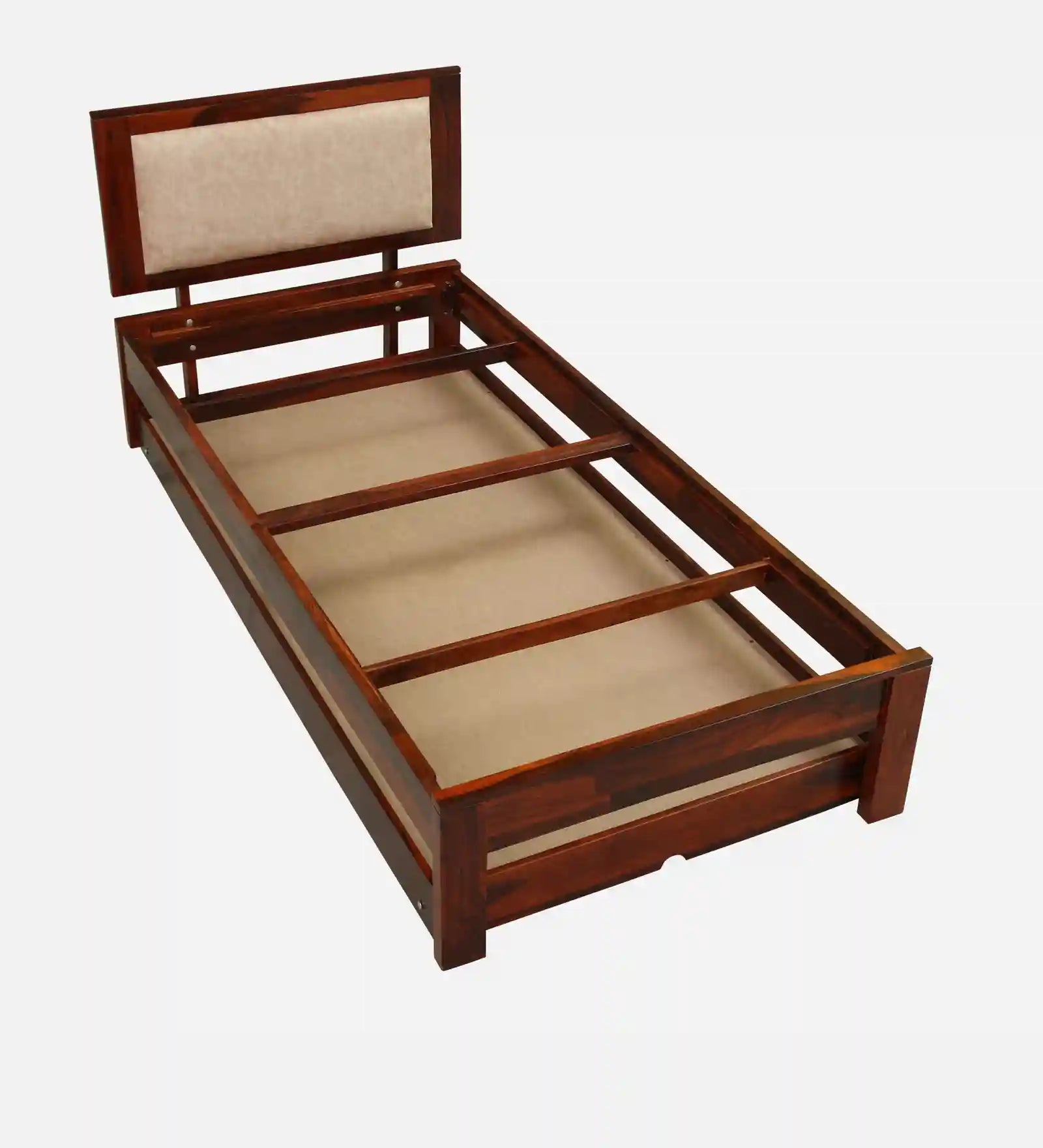 Kashtha single bed with trundle heavy duty wooden frame India