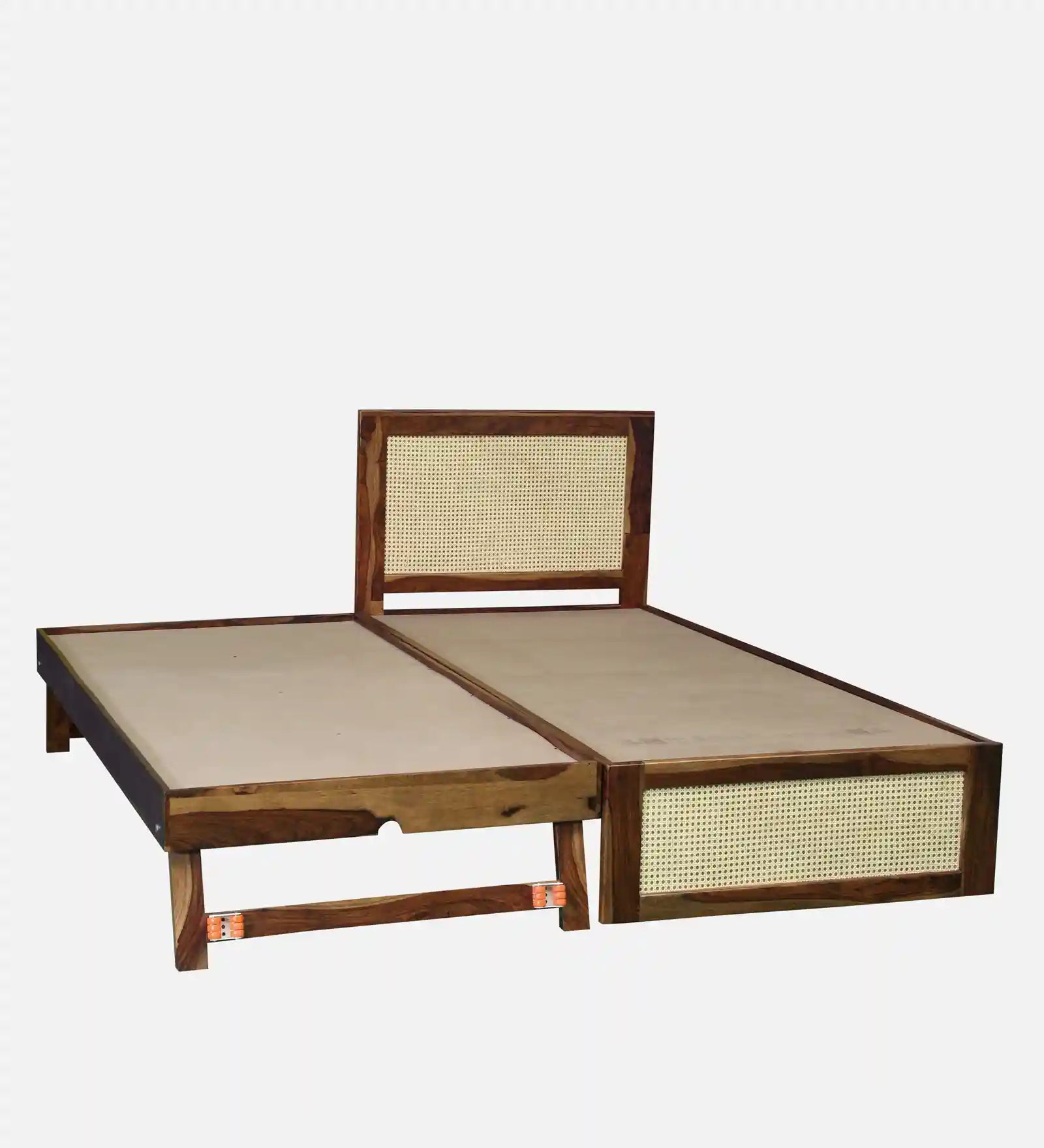 Kashtha solid wood bed with trundle clean modern bedroom bed India
