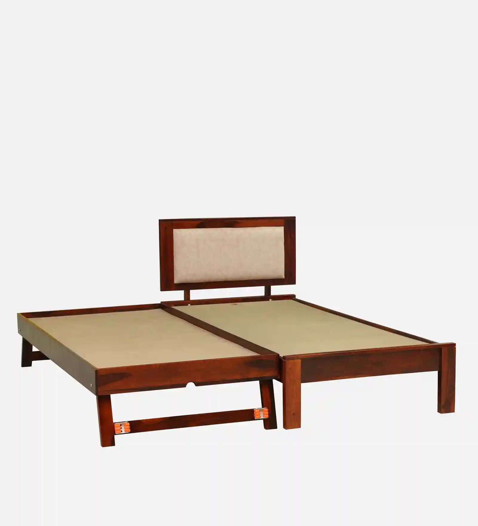 Kashtha wooden single bed pull out trundle space saving bed India