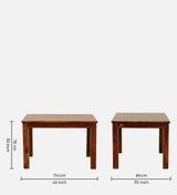 Oslo Solid Wood 4 Seater Dining Set In Honey Oak Finish By Rajwada