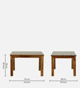 Oslo Solid Wood 4 Seater Dining Set With Bench In Rustic Teak Finish By Rajwada