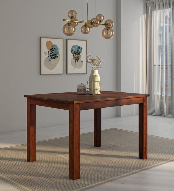 Oslo Solid Wood 4 Seater Dining Table In Honey Oak Finish By Rajwada