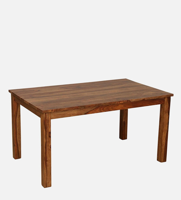Oslo Solid Wood 4 Seater Dining Table In Rustic Teak Finish By Rajwada