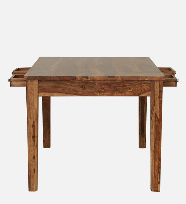 Oslo Solid Wood 6 Seater Dining Table In Rustic Teak Finish By Rajwada