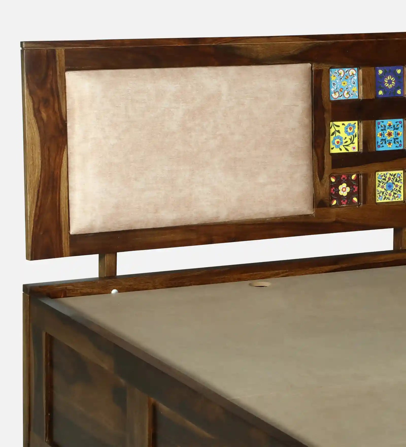 teak finish sheesham wood bed grain texture hydraulic queen size bed india