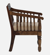 Macelina Solid Wood 1 Seater Sofa In Provincial Teak Finish By Rajwada