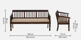 Macelina Solid Wood 3 Seater Sofa In Provincial Teak Finish By Rajwada