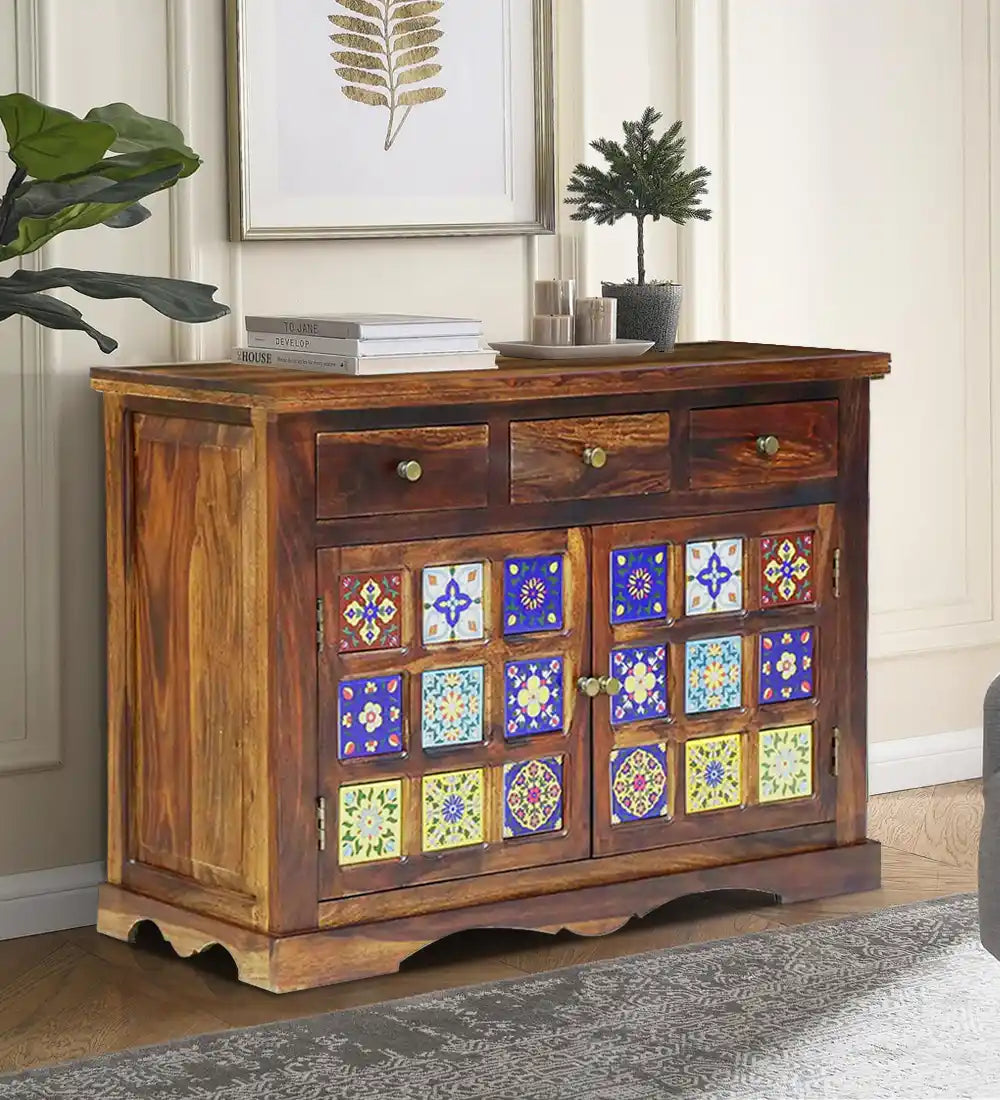 Luxury contemporary sideboard solid sheesham wood home India