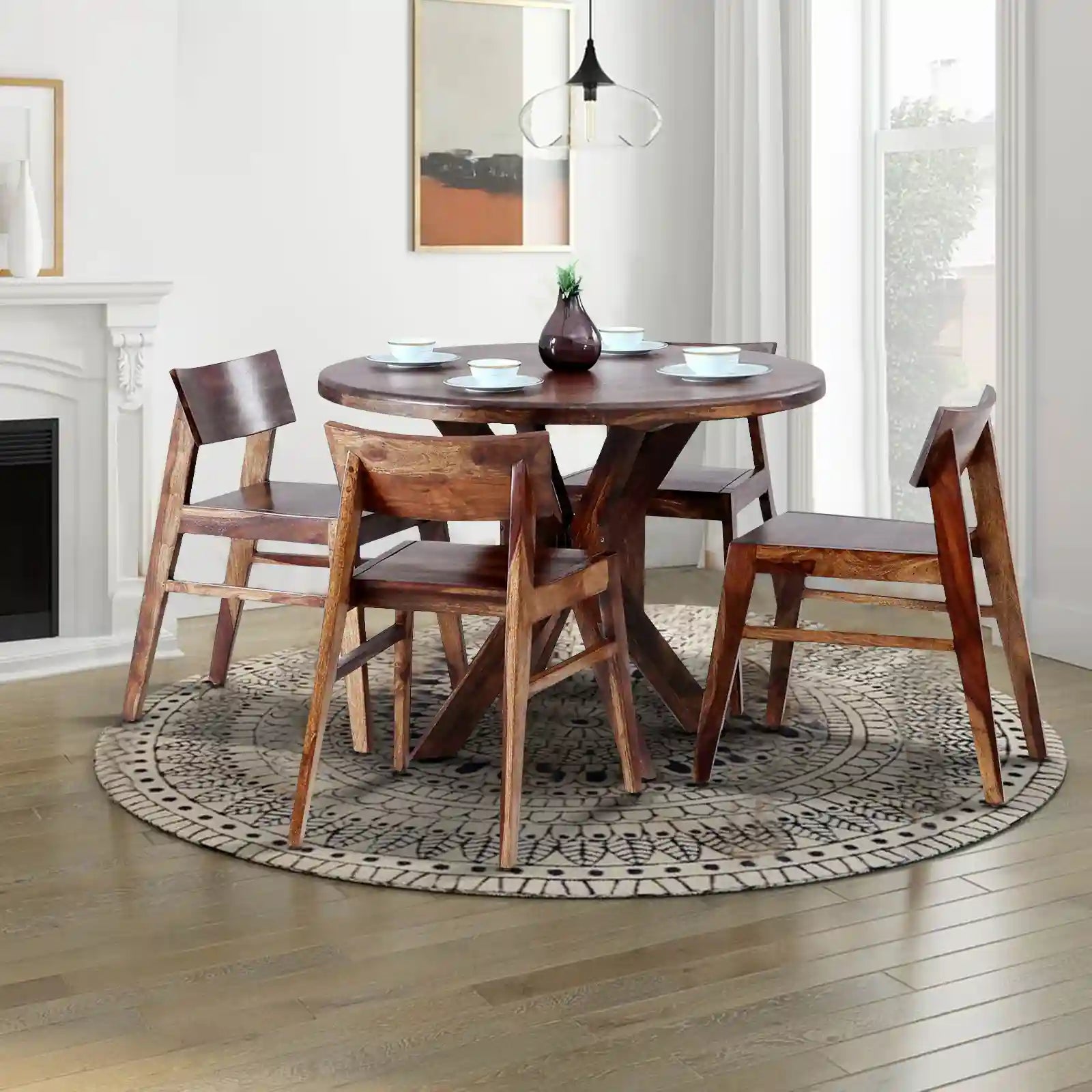 Luxury Drew sheesham dining set four seater premium furniture India