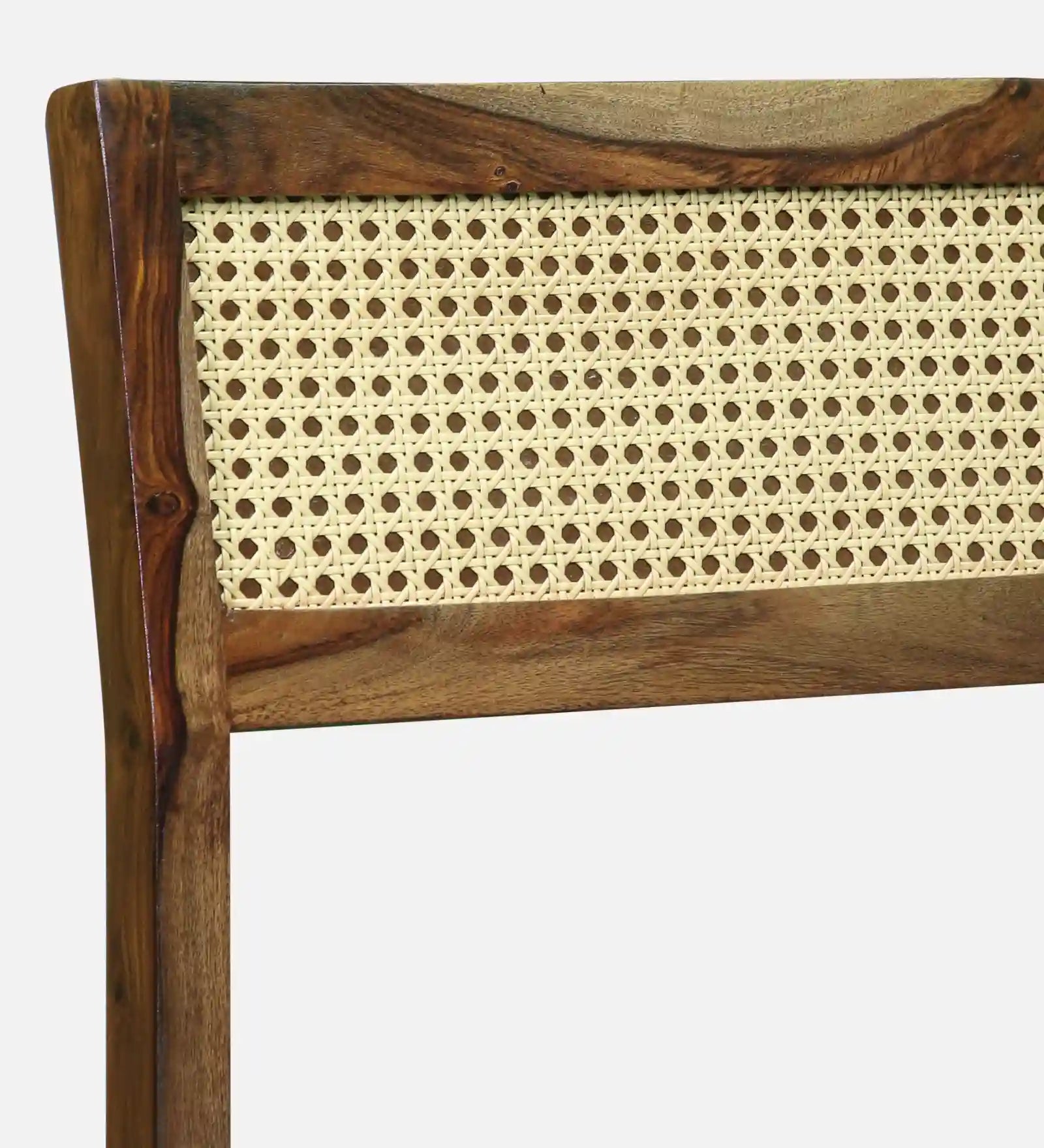 Luxury rattan solid wood cane four seater dining table set teak finish premium interior furniture