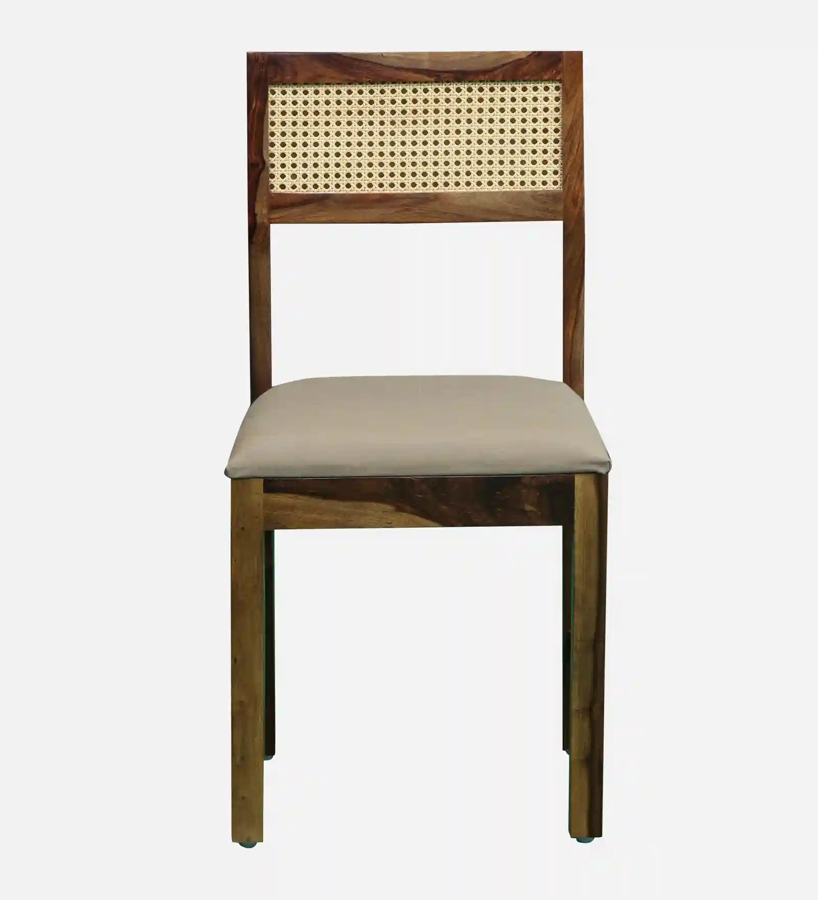 Luxury rattan solid wood six-seater dining table set cane finish for modern premium interiors