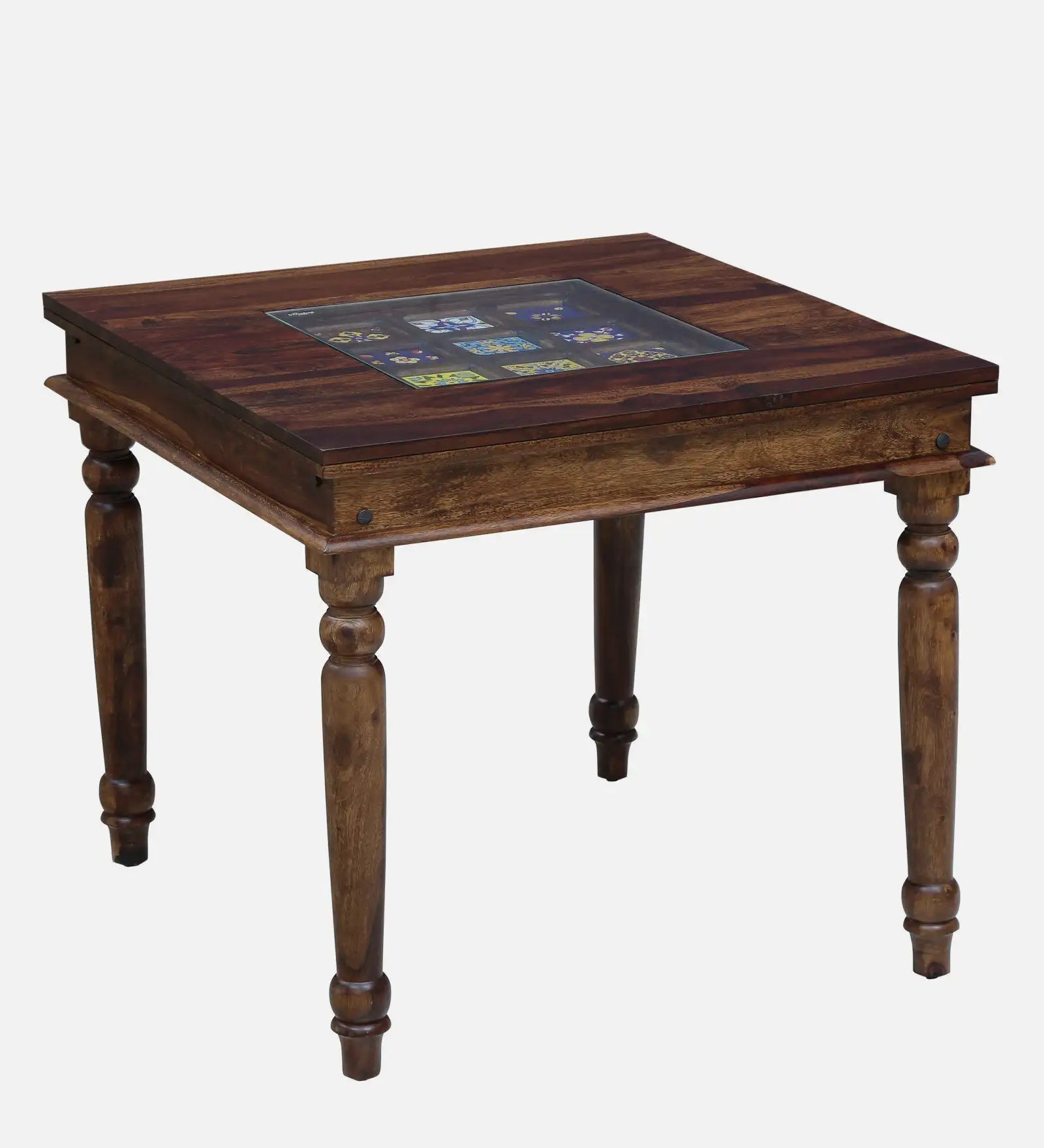 Solid Sheesham Wood Dining Table Set with Premium Teak Finish