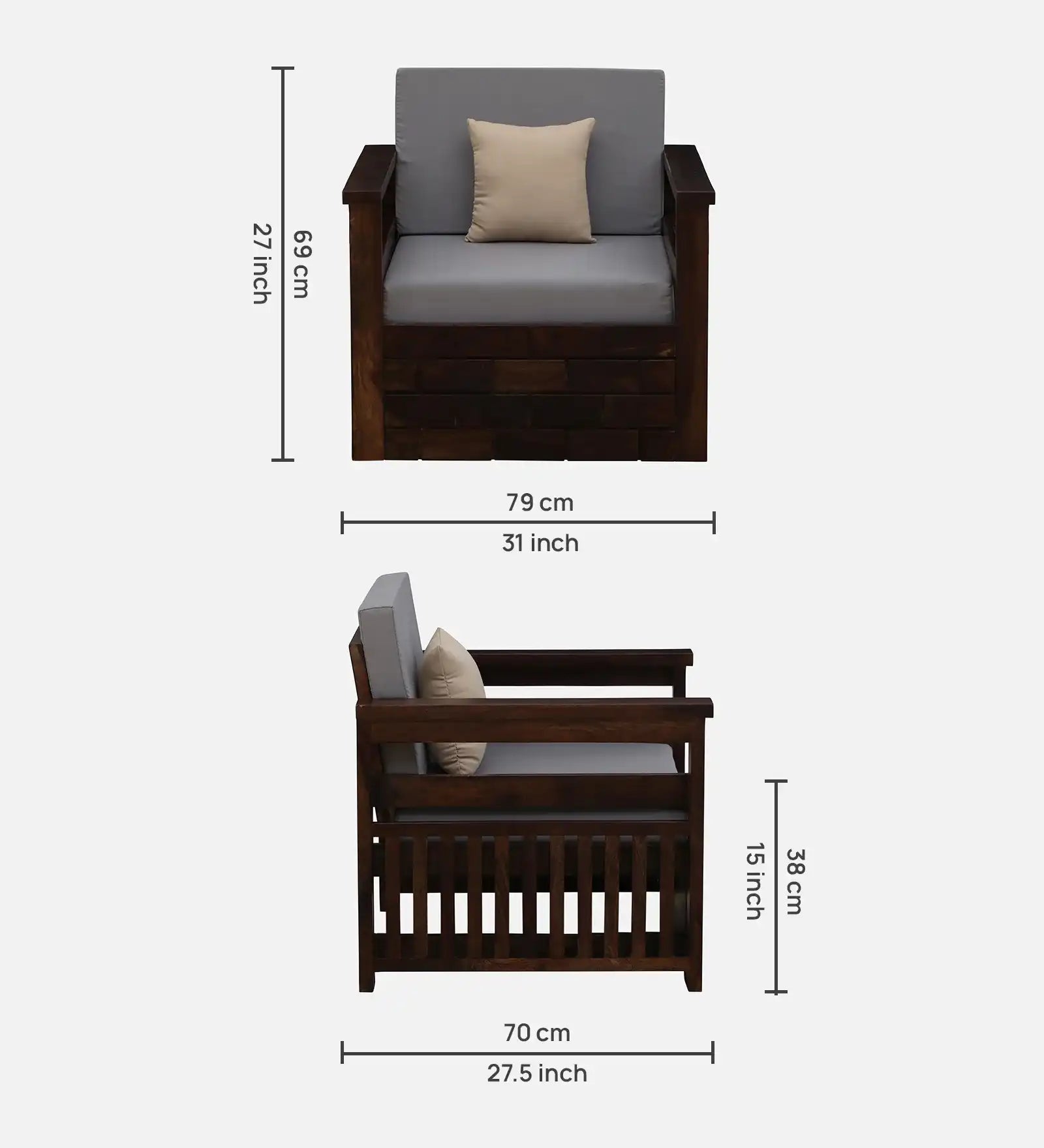 luxury wooden single seat sofa solid wood furniture india