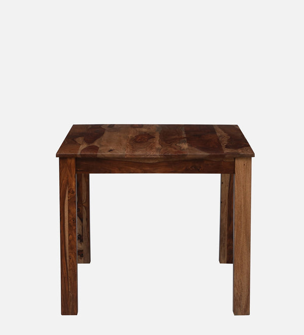 Saho Solid Wood 4 Seater Dining Table In Natural Teak Finish By Rajwada