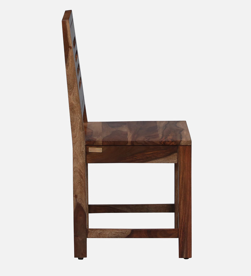 Saho Solid Wood Dining Chair (Set Of 2) In Natural Teak Finish By Rajwada