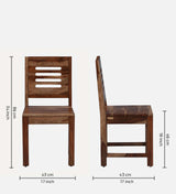 Saho Solid Wood Dining Chair (Set Of 2) In Natural Teak Finish By Rajwada