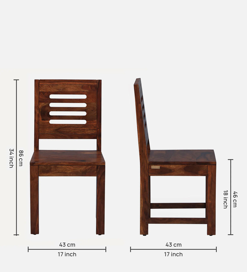 Saho Solid Wood Dining Chair (Set Of 2) In Classic Honey Finish By Rajwada