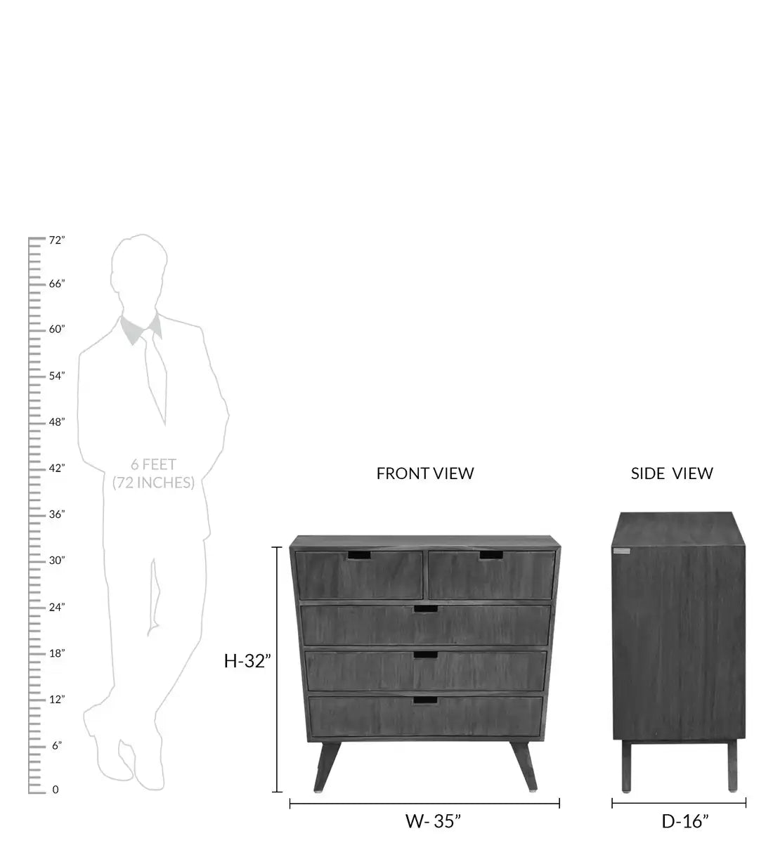 Mario solid wood drawer storage unit bedroom organizer furniture