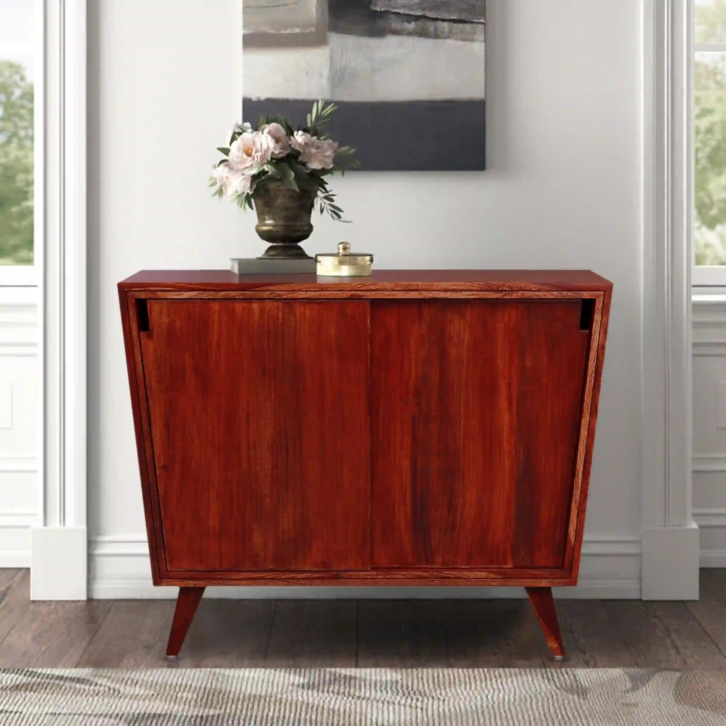 Mario storage console solid wood sheesham drawer unit home furniture