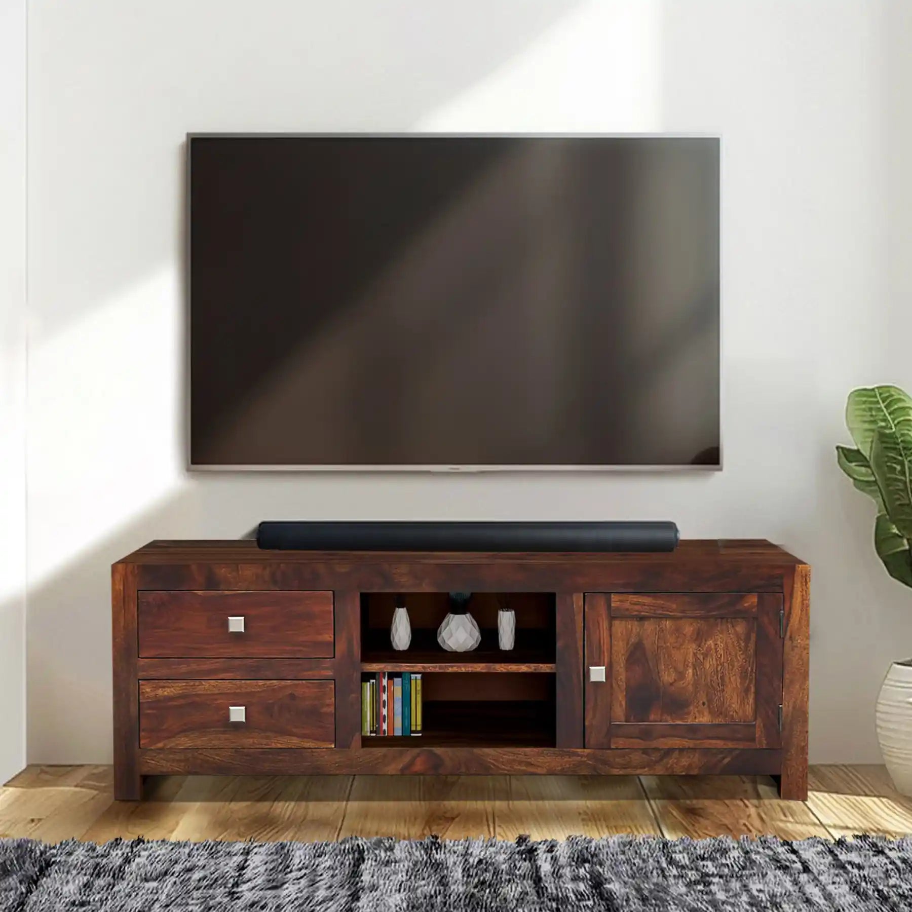 Milo sheesham wood TV unit solid wood TV stand for living room India