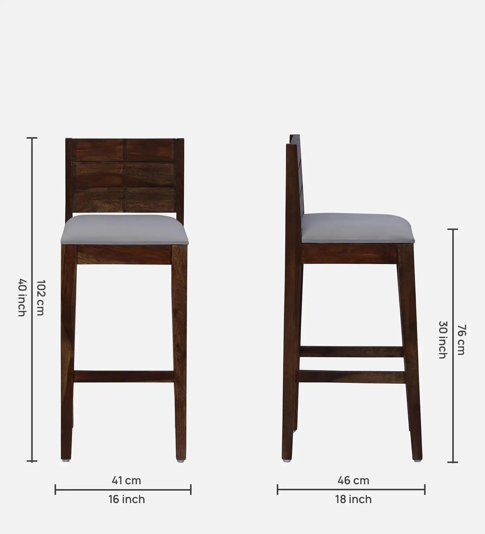 Minimalist bar stool in solid wood for kitchen counter design