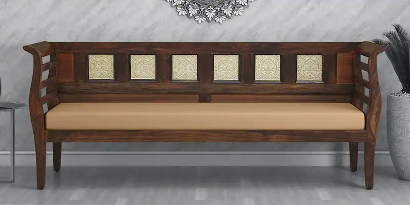 Modern Aavni wooden three seater sofa solid wood home interior design