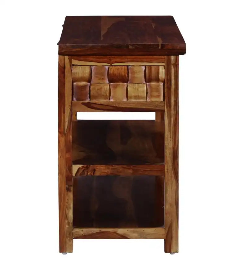 Modern console table in sheesham wood for wall placement and styling