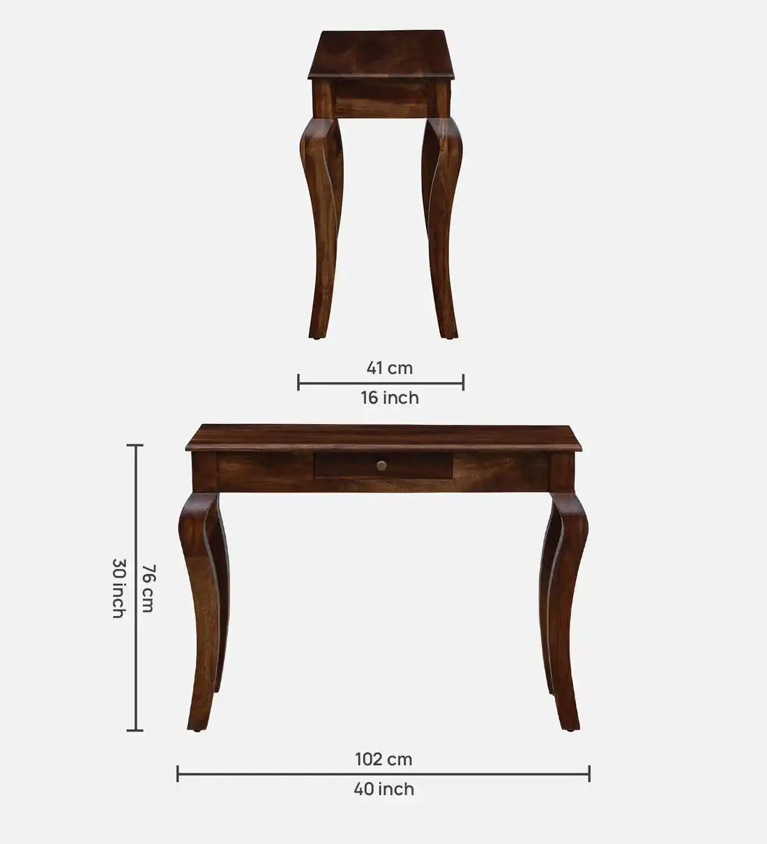 Modern console table with storage drawer in solid wood for functional design homes