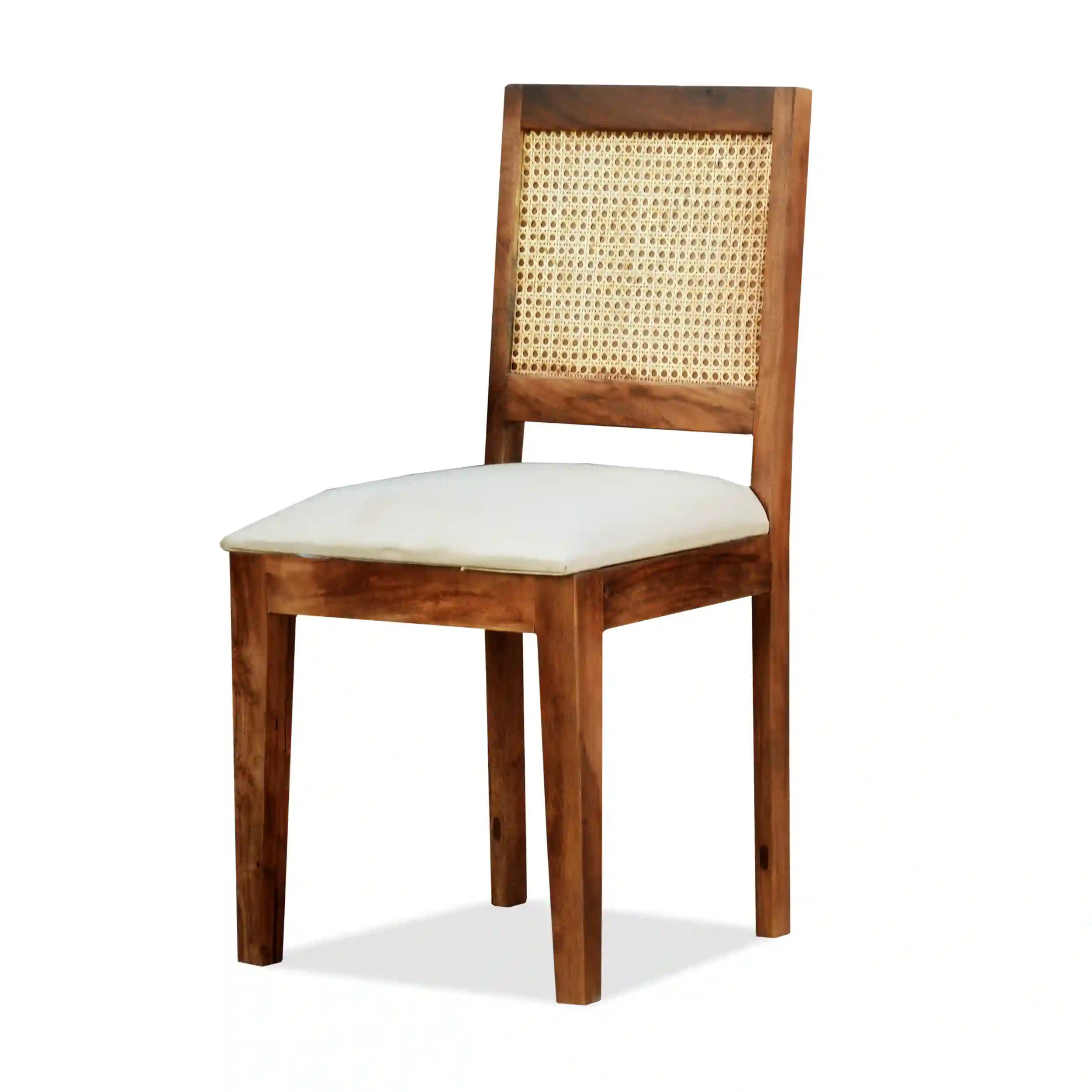 Modern rattan cane chair solid wood sheesham design with durable frame