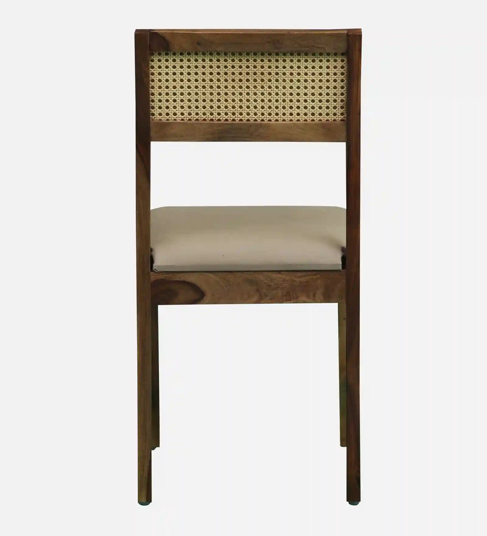 Modern rattan cane four seater dining table set teak finish stylish home dining furniture