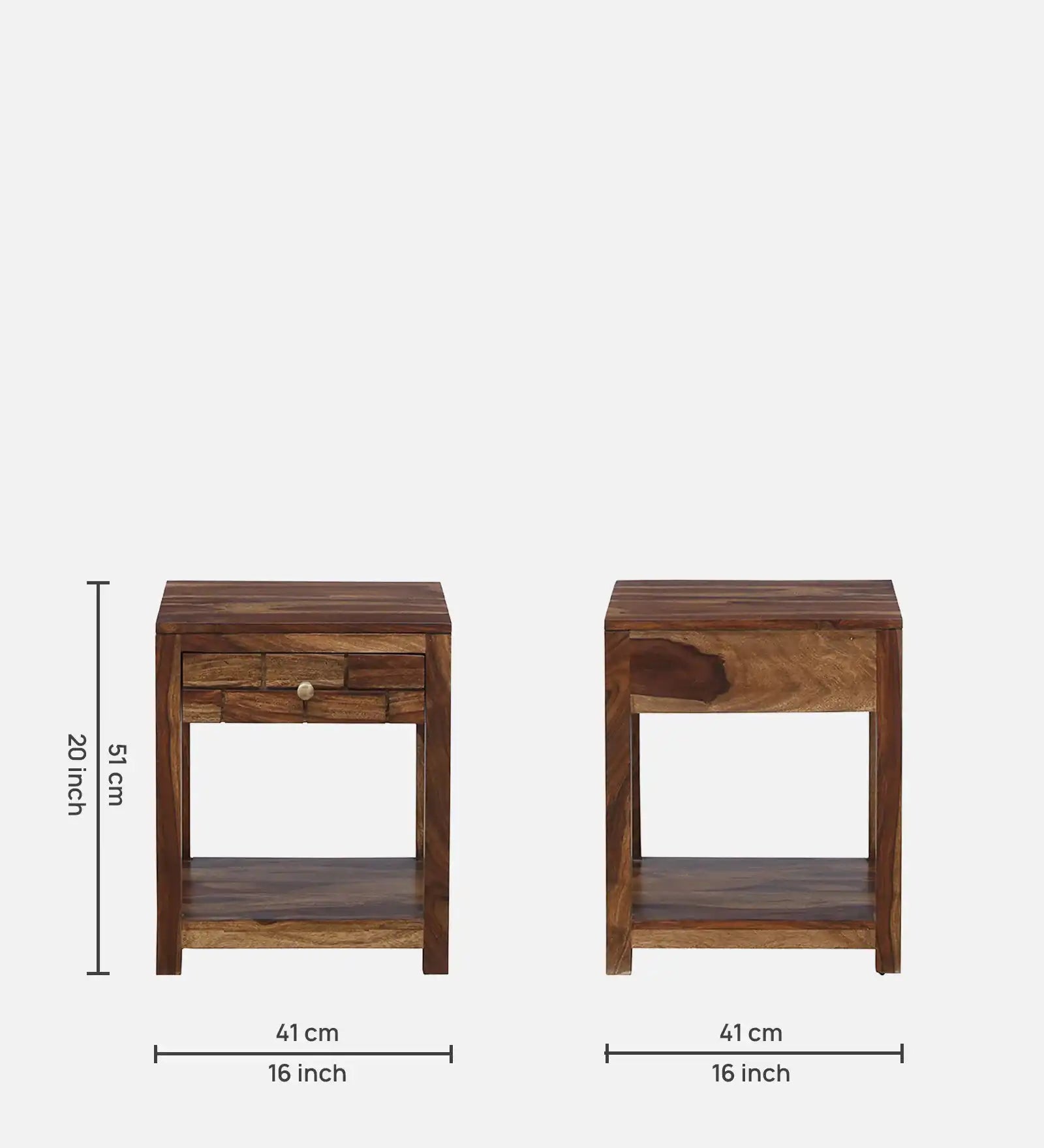 Modern sheesham side table Rudra wooden end table India
