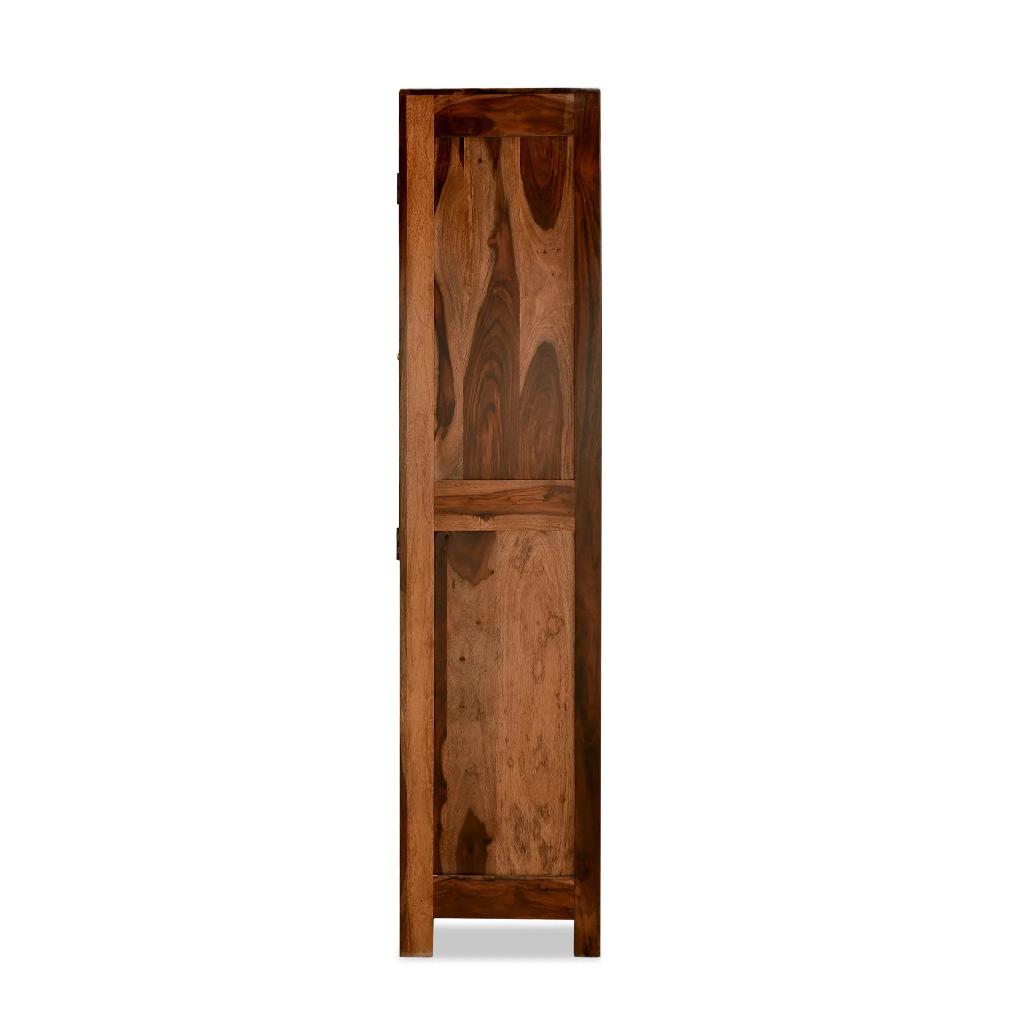 Modern sheesham wood bookshelf with cane doors display unit India