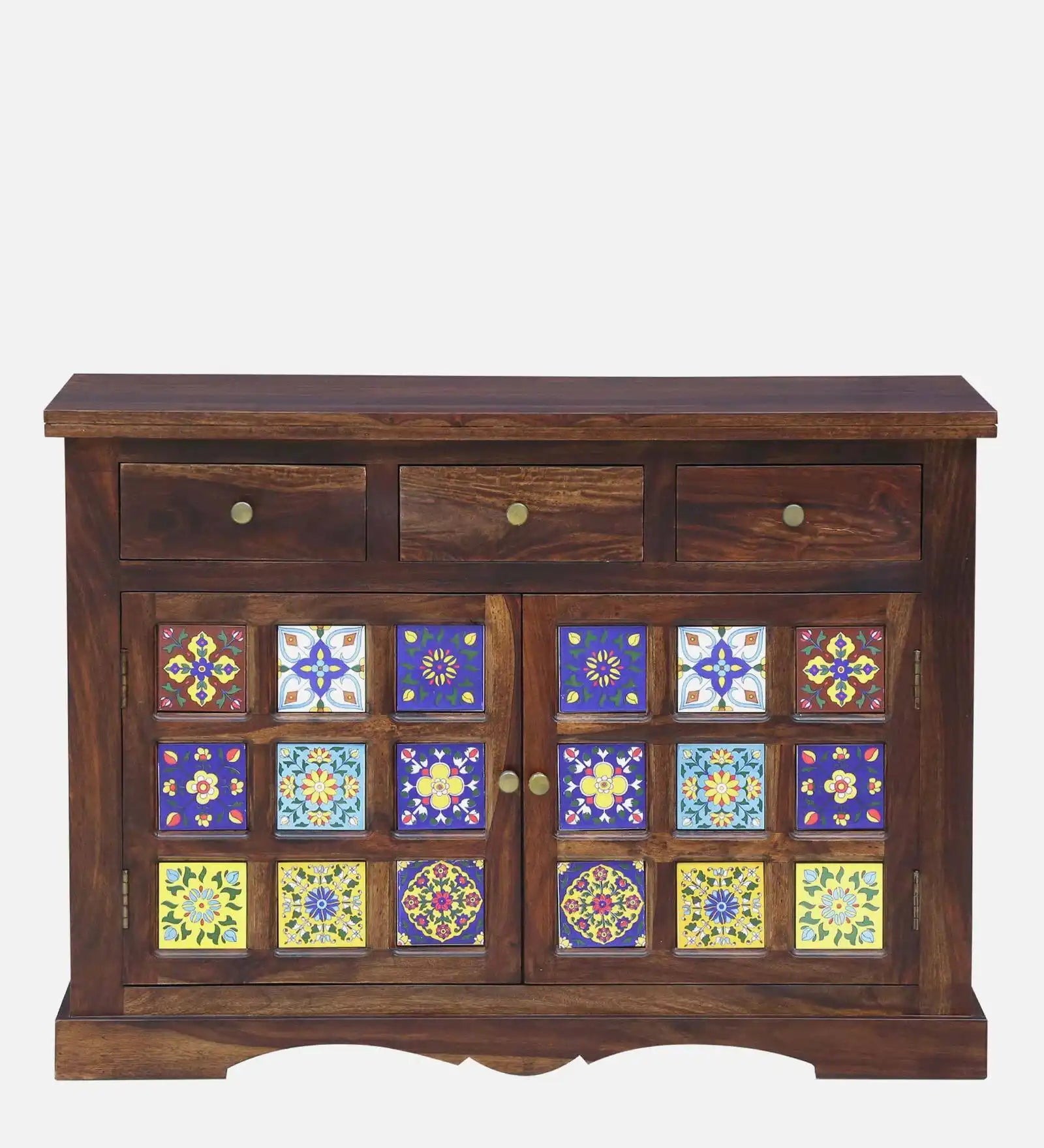 Modern sheesham wood sideboard storage unit solid wood cabinet design
