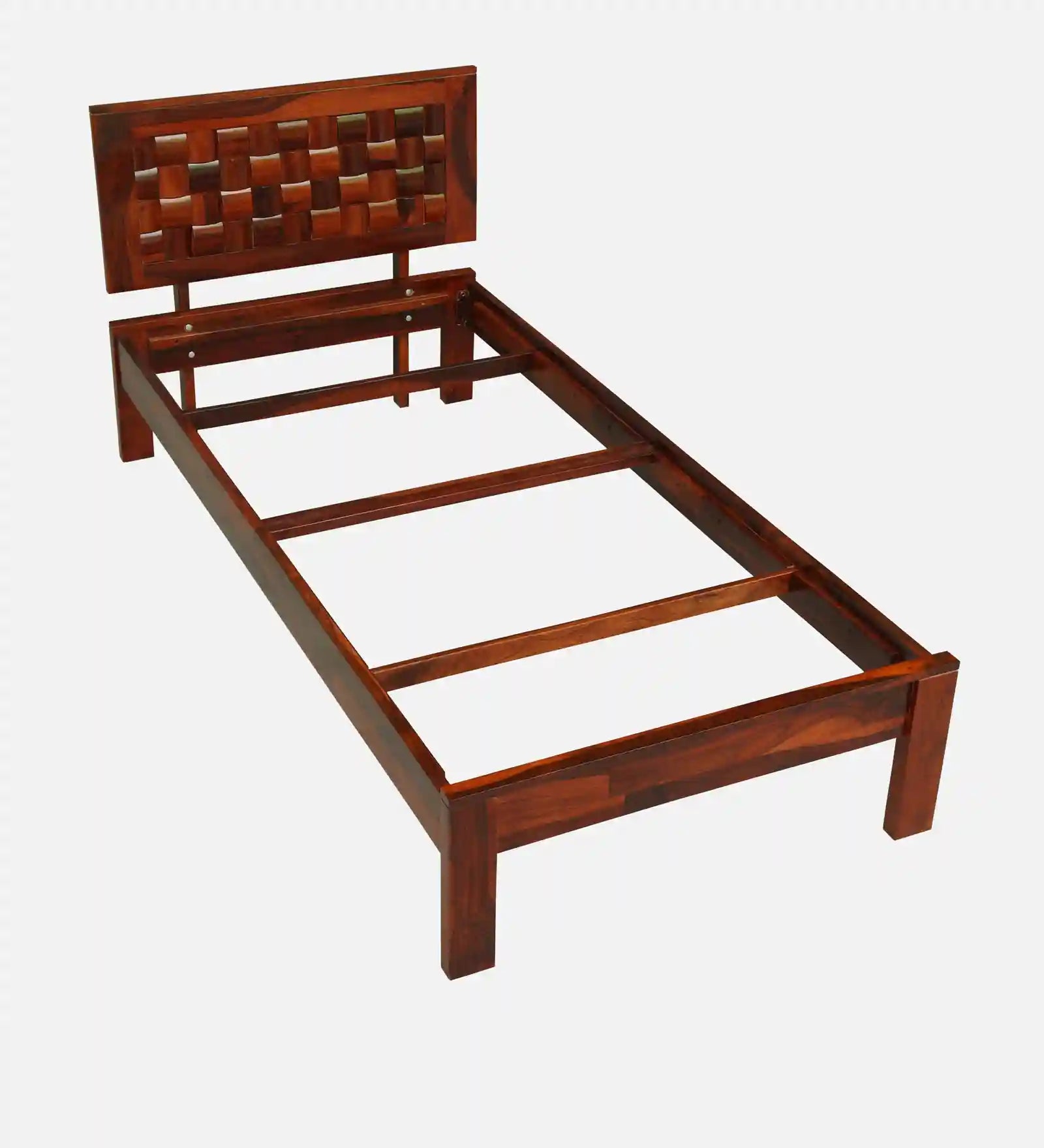 Modern sheesham wood single bed Nivasa durable bed design India