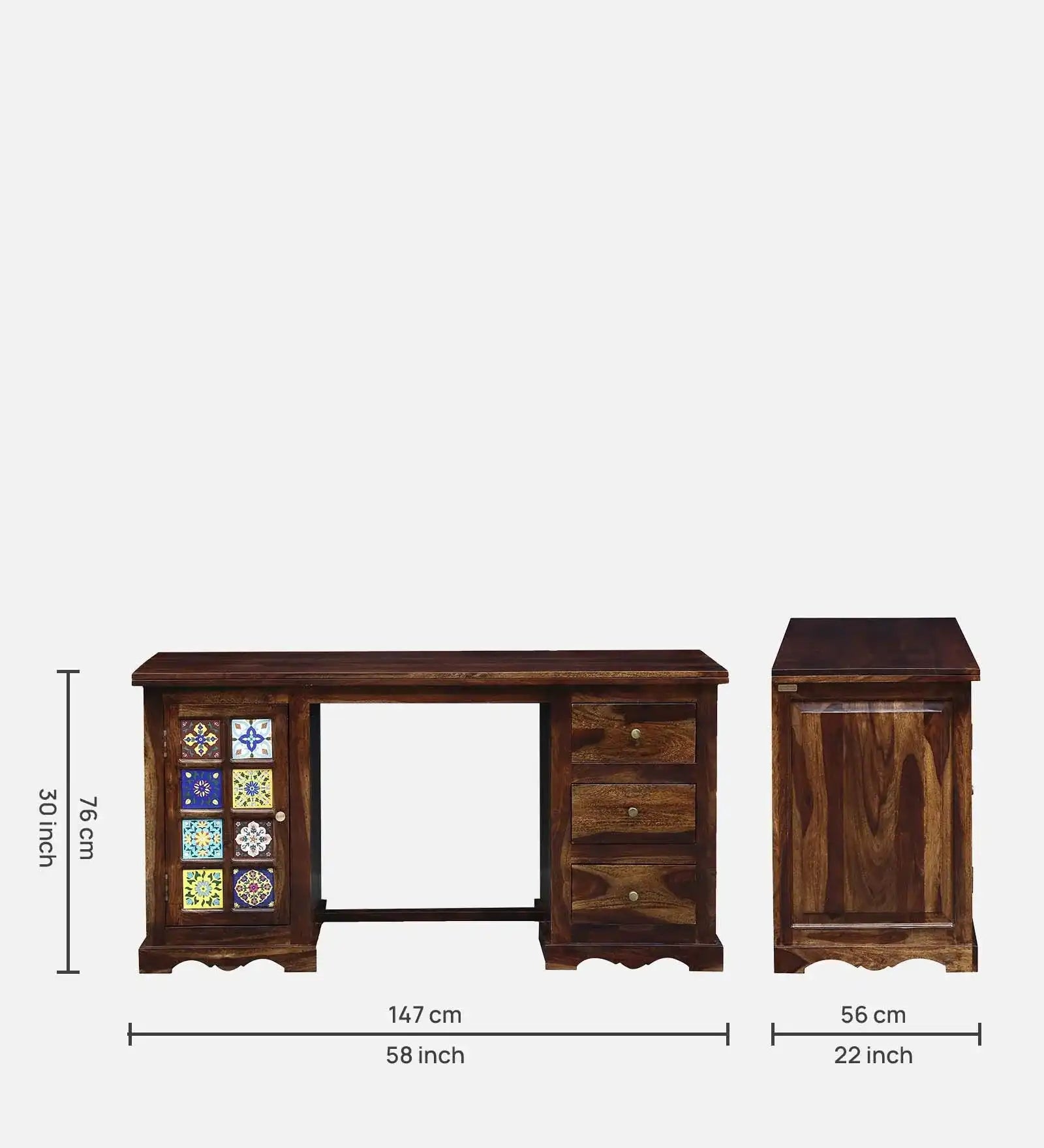 Modern solid wood study table sheesham writing desk Anamika for home