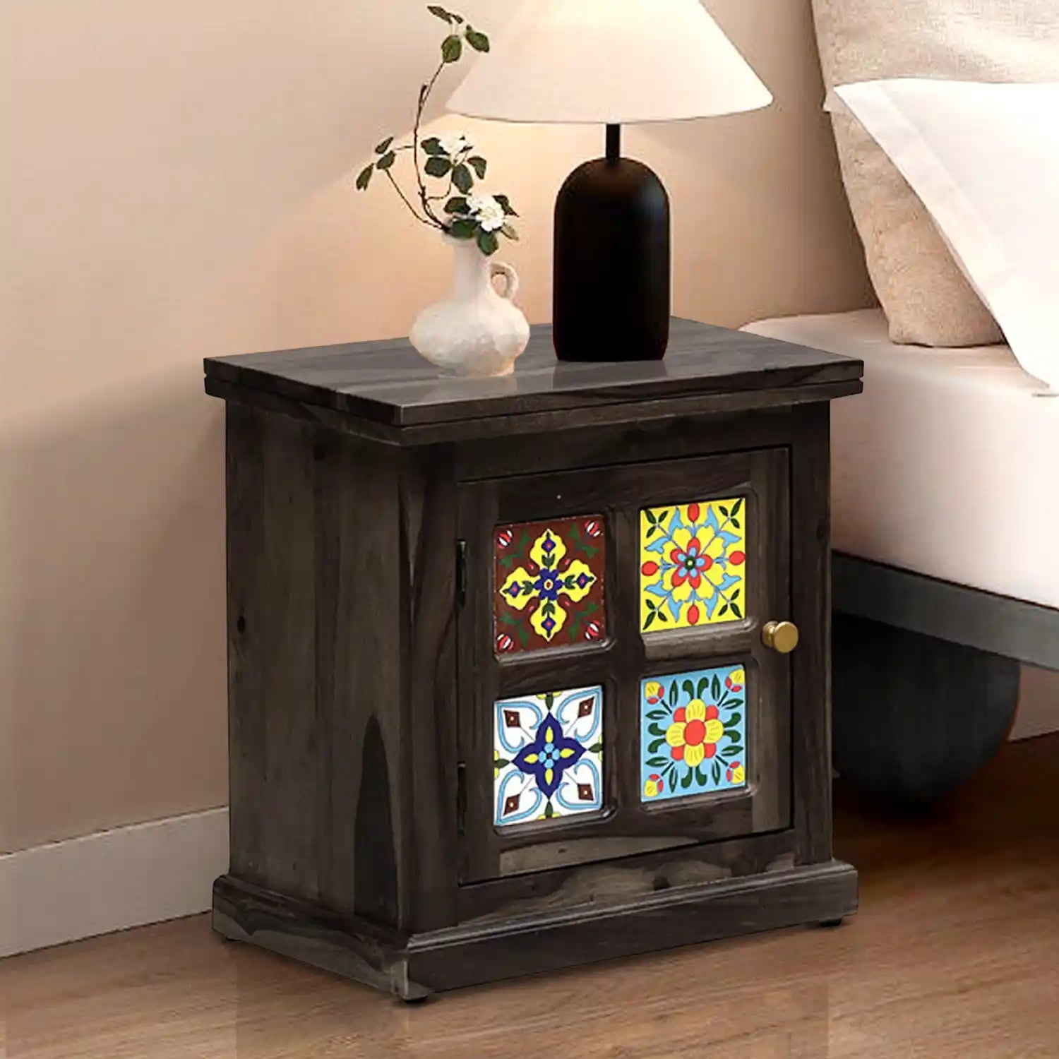 Modern wooden bedside table Anamika sheesham design India
