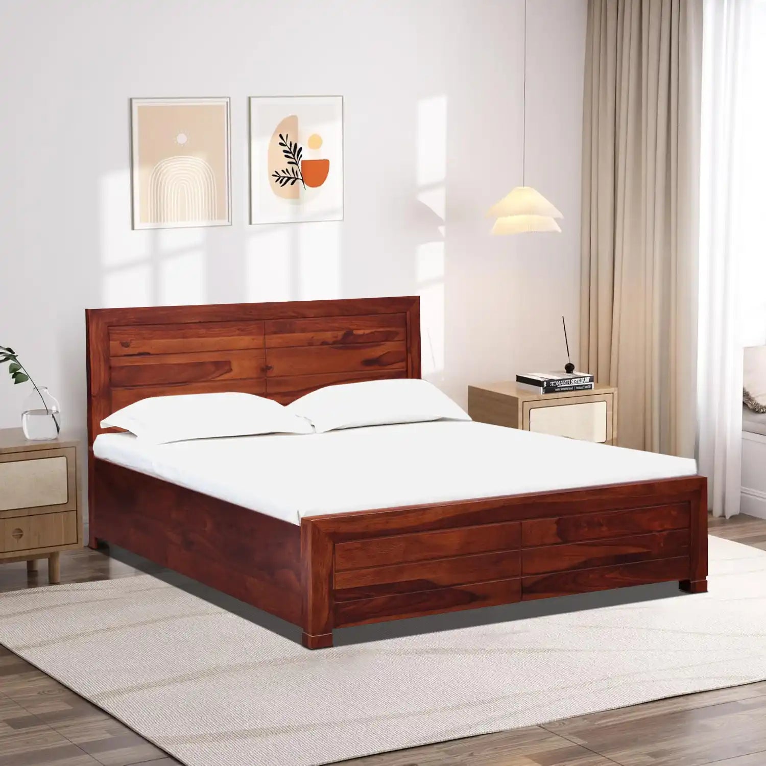 Moscow durable solid wood queen bed storage box build