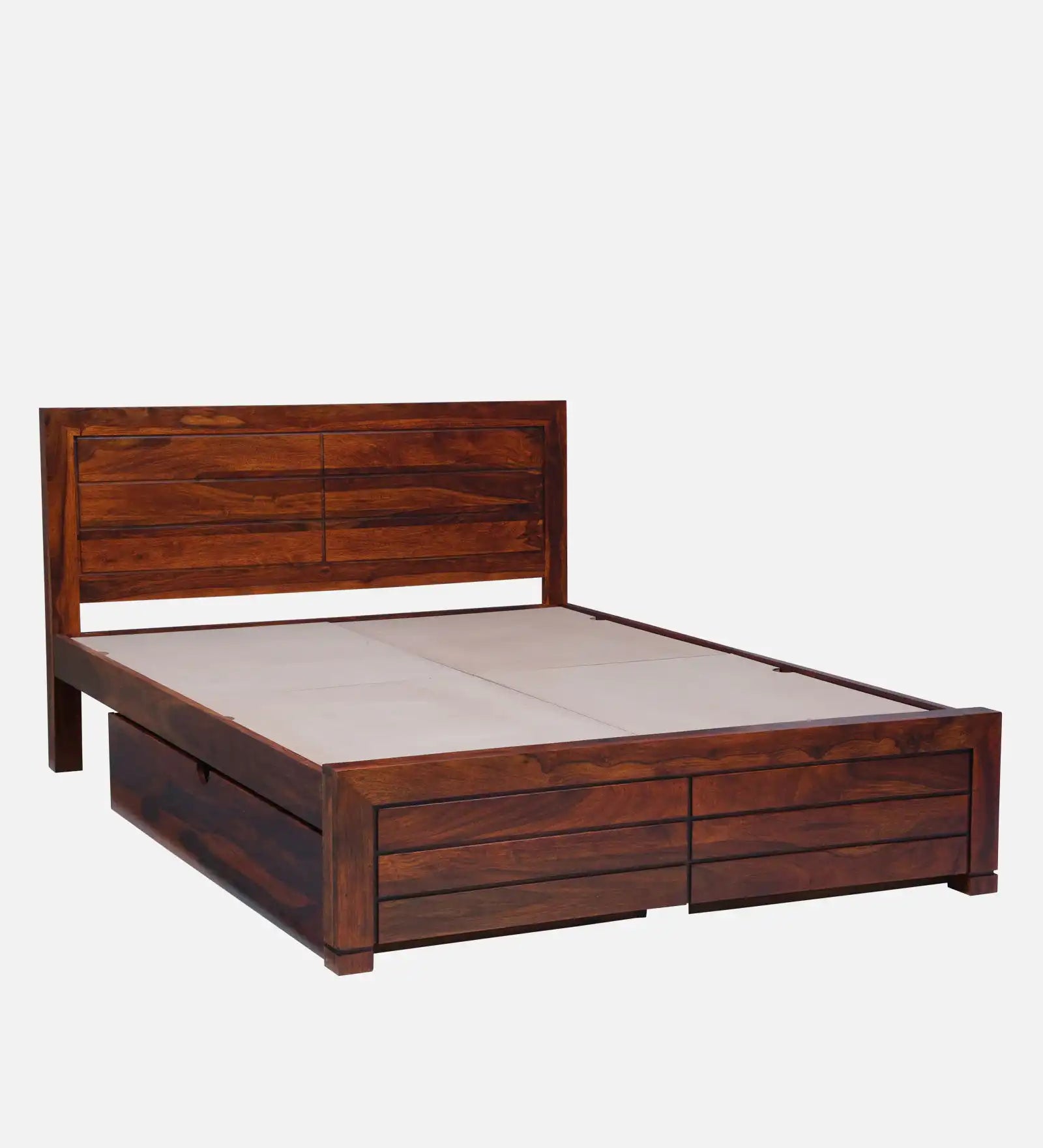 Moscow king size bed wooden drawer storage bedroom design

