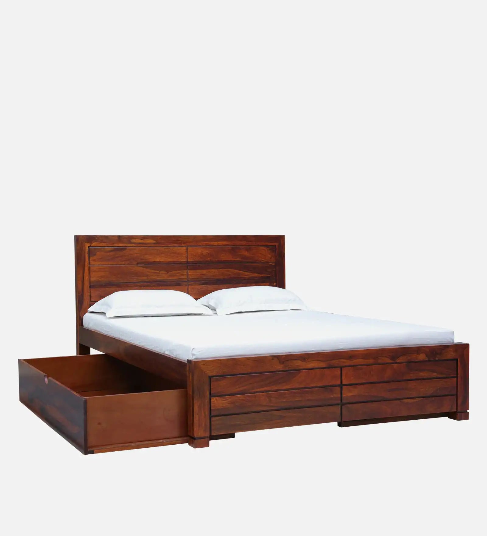 Moscow king size wooden bed with drawer storage India style