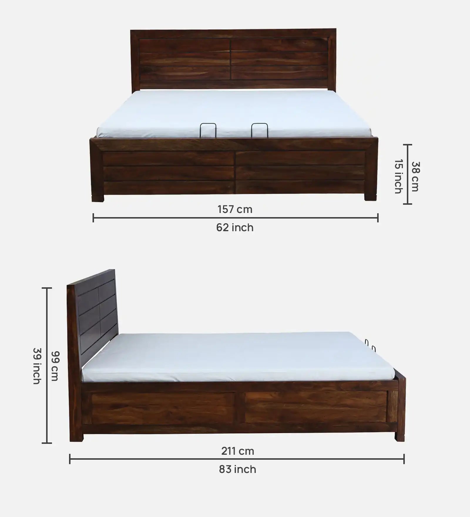 moscow indian rosewood bed teak finish queen size hydraulic storage bed india