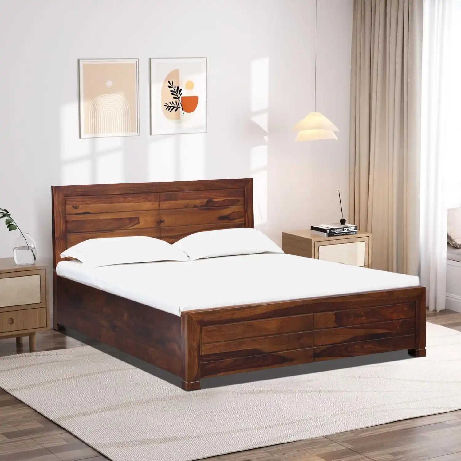 Moscow rosewood queen bed box storage strong frame design